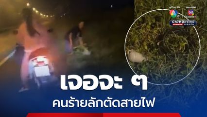 เจ้าของสวนมะม่วงสงสัยไฟในบ้านดับ ขี่รถ จยย.มาดู พบคนร้ายชายหญิงกำลังตัดสายไฟ