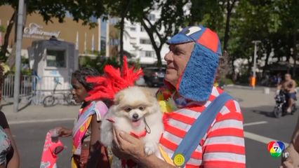 สุนัขแต่งตัวแฟนซี ร่วมงานเลี้ยงก่อนเทศกาลคาร์นิวัล