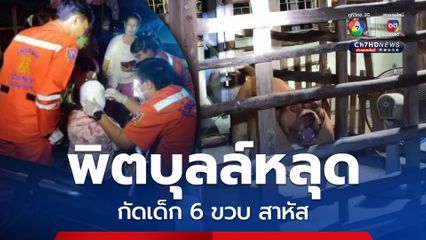 พิตบุลล์หลุด เข้าไปกัดเด็ก 6 ขวบถึงในบ้าน ลากลงจากเตียงขย้ำคอ กัดกระชากหัว ล่าสุด เด็ก 6 ขวบ ยังอาการสาหัส