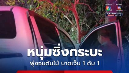 หนุ่มซิ่งกระบะพุ่งชนต้นไม้ ทำให้ได้รับบาดเจ็บ 1 เสียชีวิต 1