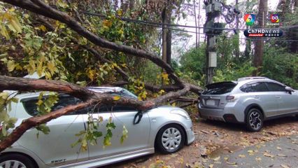 พายุฤดูร้อนถล่มเมืองขอนแก่น เสาไฟฟ้า ต้นไม้ล้ม หลังคาเปิด