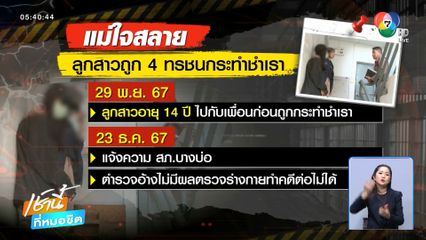 จี้เอาผิด 4 ทรชน รุมโทรมสาวอายุ 14 ปี