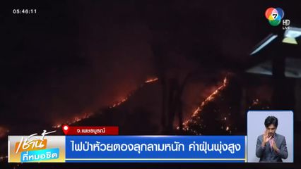 ไฟป่าห้วยตองลุกลามหนัก ค่าฝุ่นพุ่งสูง