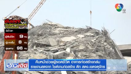 คืบหน้าช่วยผู้รอดชีวิต อาคารก่อสร้างถล่ม