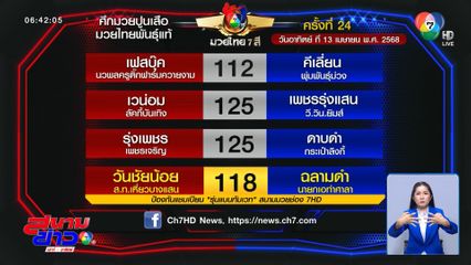 มวยเด็ด วิกหมอชิต : วันอาทิตย์ที่ 13 เม.ย.68 วันชัยน้อย ส.ท.เหี่ยวบางแสน vs ฉลามดำ นายกเอท่าศาลา