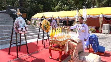 องคมนตรี เป็นผู้แทนพระองค์ไปวางพวงมาลาถวายราชสักการะสมเด็จพระนเรศวรมหาราช เนื่องในงานรัฐพิธี วันคล้ายวันสวรรคต ประจำปี 2568