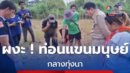 ผงะ ! พบท่อนแขนมนุษย์กลางทุ่งนา