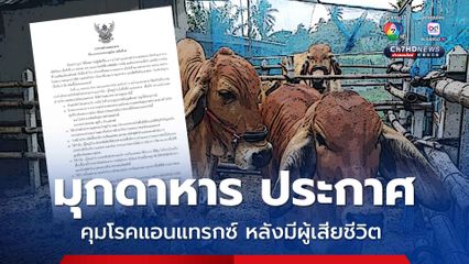 มุกดาหาร ประกาศควบคุมโรคแอนแทรกซ์ หลังพบผู้เสียชีวิต1 ราย สัมผัส-กินเนื้อวัว