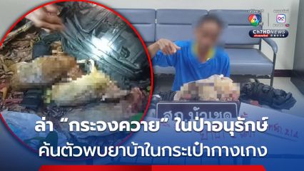 รวบนายพรานล่า “กระจงควาย” มียาบ้าในกระเป๋ากางเกง คาป่าอนุรักษ์