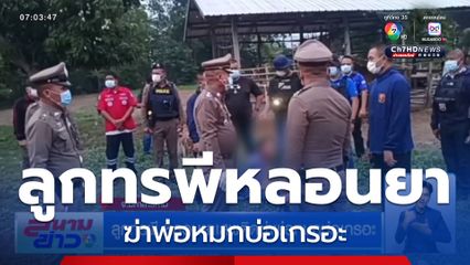 ลูกทรพี หลอนยาเสพติดฆ่าพ่อหมกบ่อเกรอะ