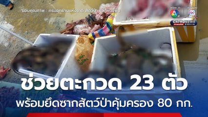 ช่วยตะกวด 23 ตัว​ พร้อมยึดซากสัตว์ป่าคุ้มครอง 80 กก.