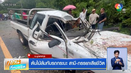 ต้นไม้ล้มทับรถกระบะ สามี-ภรรยาเสียชีวิต