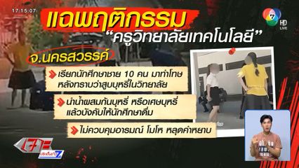 อึ้ง ! ครูสาวลงโทษ นศ.บังคับดื่มน้ำก้นบุหรี่