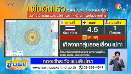 ชาวบ้านตื่นตระหนก แผ่นดินไหวขนาด 4.5 จ.เชียงใหม่