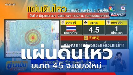 ชาวบ้านตื่นตระหนก แผ่นดินไหวขนาด 4.5 จ.เชียงใหม่