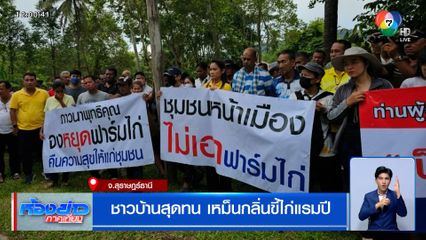 ชาวบ้านสุดทน เหม็นกลิ่นขี้ไก่แรมปี จ.สุราษฎร์ธานี