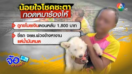 ท้อชะตาชีวิต ชายกอดหมาคู่ใจร้องไห้ริมถนน