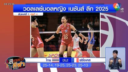 สะใจ! ตบสาวไทยคืนฟอร์ม ทุบ ฝรั่งเศส 3-1 เซต เก็บชัยนัดแรก VNL 2025 ได้สำเร็จ