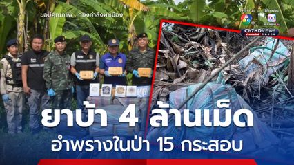 กองกำลังผาเมือง ยึดยาบ้า 4 ล้านเม็ด อำพรางในป่า 15 กระสอบ