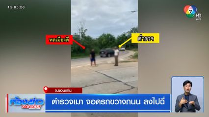 ตำรวจเมา จอดรถขวางถนน ลงไปฉี่