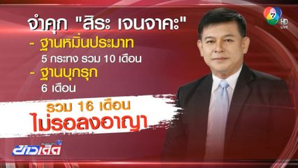 ศาลฯ สั่งจำคุก "สิระ" 6 เดือน 20 วัน ไม่รอลงอาญา