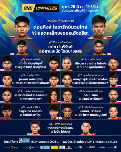 ONE ลุมพินี : 22 นักกีฬา ผ่านด่านตาชั่ง พร้อมลุยแหลกศึก ONE ลุมพินี 113