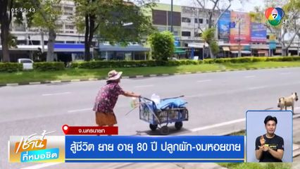 สู้ชีวิต ยาย อายุ 80 ปี ปลูกผัก-งมหอยขาย