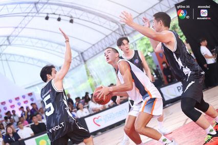 ภาพการแข่งขันบาสเกตบอล 3x3 คู่พิเศษ ในการแข่งขันบาสเกตบอล 3x3 นักเรียนชาย แชมป์กีฬา 7HD 2025