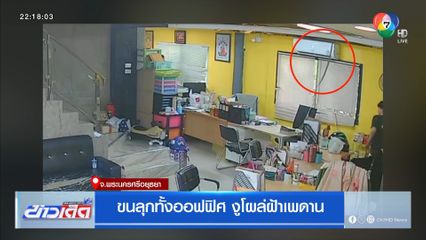 ขนลุกทั้งออฟฟิศ งูโผล่ฝ้าเพดาน