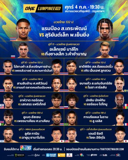 ONE ลุมพินี : สุริยันต์เล็ก พ.เย็นยิ่ง มั่นใจกำราบความห้าว "แรมบ๊อง" 7 ไฟต์รวดต้องจบแค่นี้