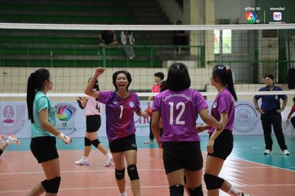 ประมวลภาพ วอลเลย์บอล แชมป์กีฬา 7HD 2025 : กีฬาเทศบาลเมืองร้อยเอ็ด 3-0 กาญจนาภิเษกวิทยาลัย สุพรรณบุรี