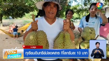 ทุเรียนอินทรีย์ปลอดสาร กิโลกรัมละ 10 บาท