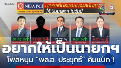 โพลหนุน “พล.อ. ประยุทธ์” คัมแบ็ก !