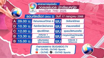 วอลเลย์บอลนักเรียนหญิง แชมป์กีฬา 7HD ขับเคี่ยวกันสนุก! พรุ่งนี้ยังมีอีก 5 คู่ ห้ามพลาด!