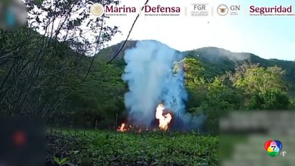 เม็กซิโก เผยภาพระเบิดทำลายฐานผลิตยาเสพติด