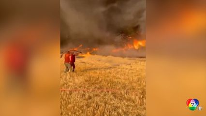 "ทอร์นาโดไฟ" ขณะเกิดไฟป่าในตุรกี