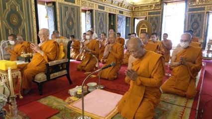 สมเด็จพระอริยวงศาคตญาณ สมเด็จพระสังฆราช สกลมหาสังฆปริณายก ทรงนำคณะสงฆ์สวดมนต์ทำวัตรเย็น เจริญพระพุทธมนต์และเจริญจิตตภาวนา ถวายพระราชกุศล ถวายพระพรชัยมงคลแด่พระบาทสมเด็จพระเจ้าอยู่หัว เนื่องในโอกาสวันเฉลิมพระชนมพรรษา