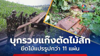 เจ้าหน้าที่บุกรวบแก๊งตัดไม้สักในเขตรักษาพันธุ์สัตว์ป่าแม่ตื่น ยึดไม้แปรรูปกว่า 11 แผ่น