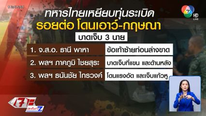 ทหารไทยเหยียบทุ่นระเบิด เจ็บ 3 นาย