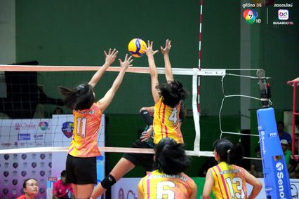 ประมวลภาพ วอลเลย์บอล แชมป์กีฬา 7HD 2025 : กีฬาจังหวัดอ่างทอง 2-3 เทพมงคลรังษี