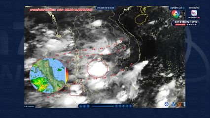 เมฆฝนปกคลุมอีสานตอนล่าง  ทะเลใต้ เริ่มมีกำลังแรงขึ้น