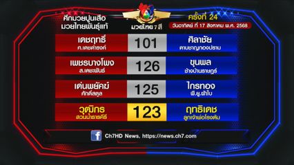 มวยเด็ด วิกหมอชิต : โปรแกรมวันอาทิตย์ที่ 17 สิงหาคม 2568