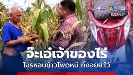 โจรจ๊ะเอ๋เจ้าของไร่ ตกใจหอบข้าวโพดวิ่งหนี ทิ้งจยย.ไว้