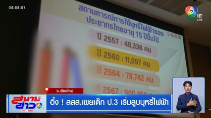 อึ้ง ! สสส.เผยเด็ก ป.3 เริ่มสูบบุหรี่ไฟฟ้า