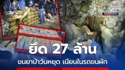 ขนยาบ้าในวันหยุด ซุกรถขนผัก 3.5 ล้านเม็ด ยึดทรัพย์ 27 ล้าน
