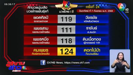 มวยเด็ด วิกหมอชิต : วันอาทิตย์ที่ 7 ก.ย.68 คมเพชร ศิษย์สารวัตรเสือ vs ดอกไม้ป่า ท็อปแฟรี่ยิม