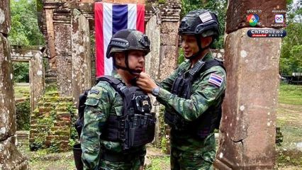 ประดับยศทหารกล้า กลางสนามรบชายแดนไทย-กัมพูชา