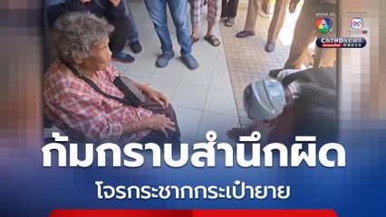 จับหนุ่ม LGBTQ กระชากกระเป๋ายายอายุ 80 ปี สำนึกผิดก้มกราบขอโทษ