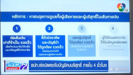 ธปท.เร่งปลดระงับบัญชีคนบริสุทธิ์ ภายใน 4 ชั่วโมง