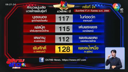 มวยเด็ด วิกหมอชิต : วันอาทิตย์ที่ 21 ก.ย.68 พันศักดิ์ ว.วรรณทวี vs เพชรน้ำหนึ่ง ต.สุรัตน์